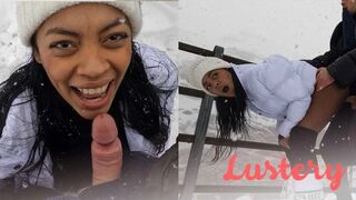 Sofi Vega havas dugás a hóban – forró latin amerikai porno