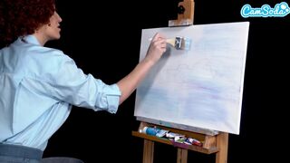 Ryan Keely bob ross cosplayban festés óráján megvadul a méretes keblű milf